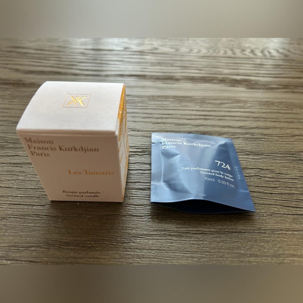 Maison Francis Kurkdjian Mini Les Tamaris Candle and 724 Lotion MFK